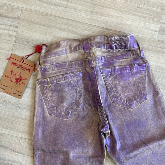 True religion women skinny jeans pants Metallic Spray authentic size 23 NWT SALE - Picture 7 of 8